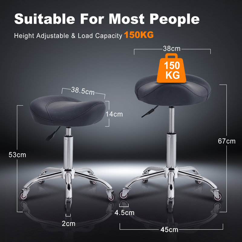 Swivel Upholstered Bar Stool with Iron Frame, Black