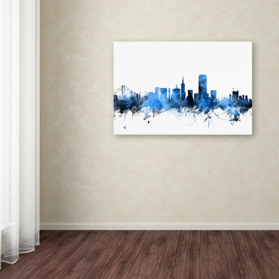 San Francisco City Skyline II' Graphic Art Print on Wrapped Canvas -  Trademark Fine Art, MT0623-C1219GG