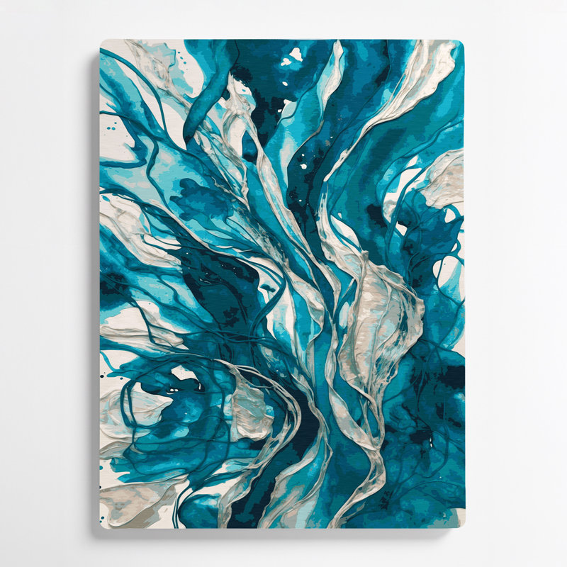 Abstrait aquarelle 78, art mural en métal vert