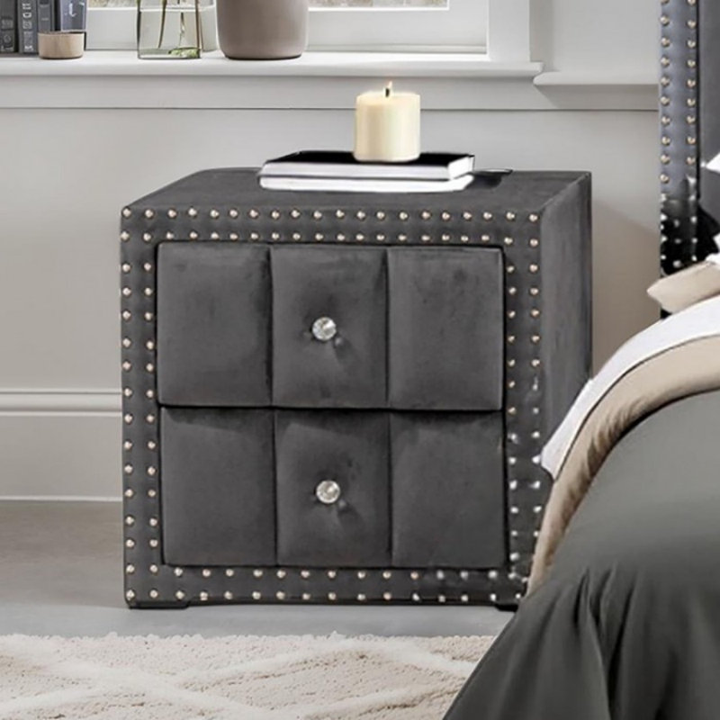 Mcmillan 2-drawer Nightstand, Dark Gray