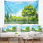 Peinture paysage arbre dans la tapisserie de printemps-28484150