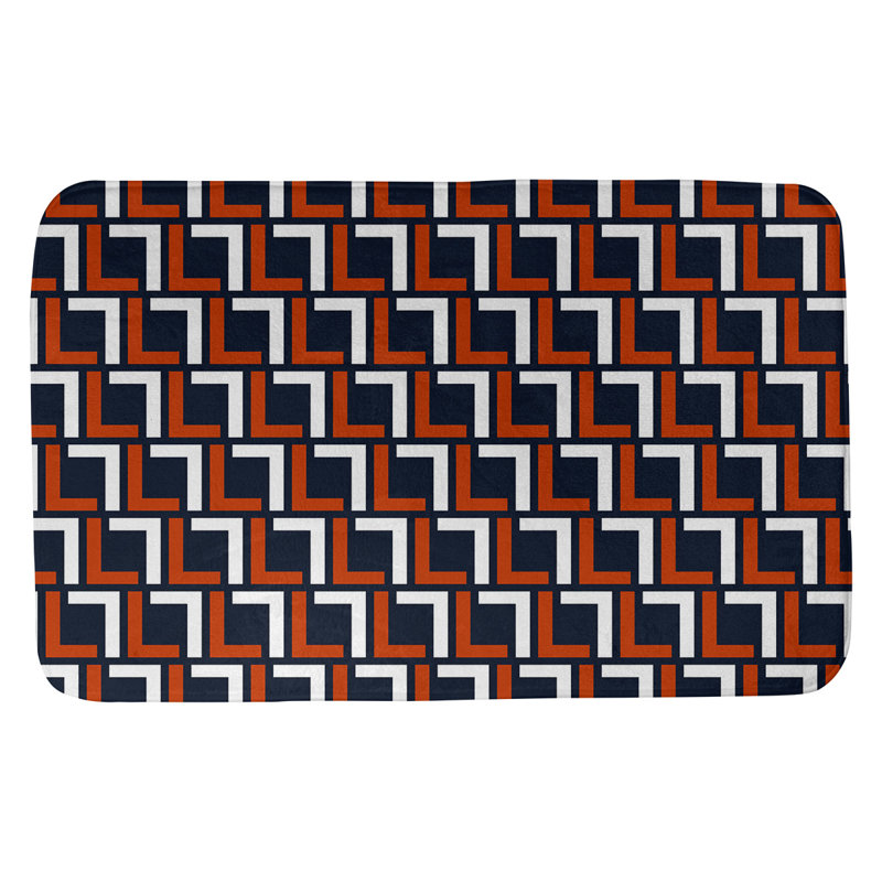 Tapis pour salle de bain Baltimore, l 17 po x L 24 po, Dark Navy/Orange/White