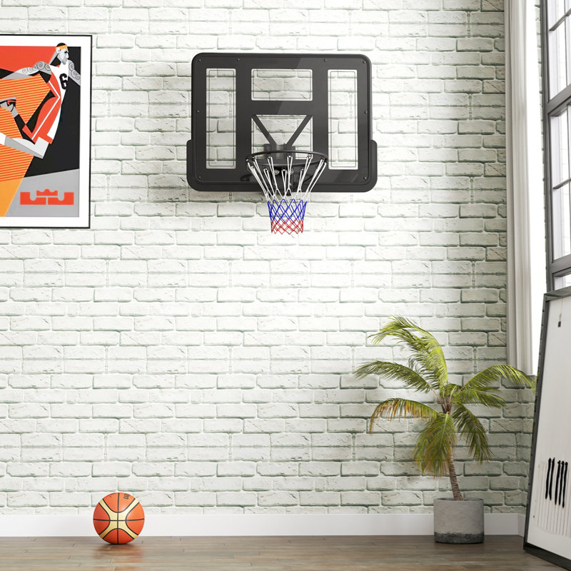 Wall Mounted Basketball Hoop with 43" Shatter Resistant Backboard