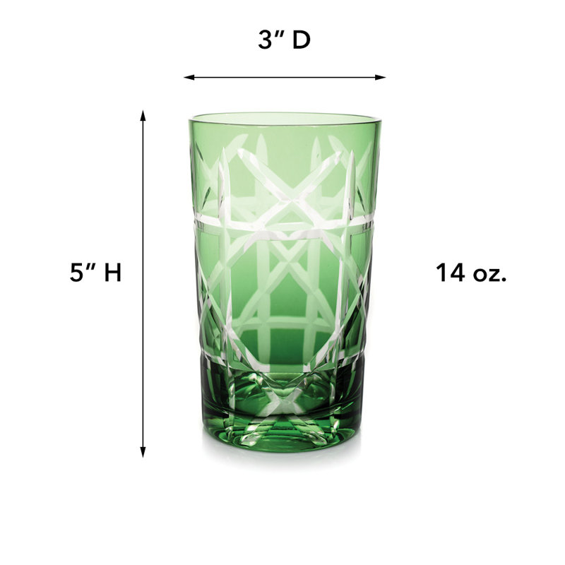 Parisian 14oz. Drinking Glass Set, Emerald