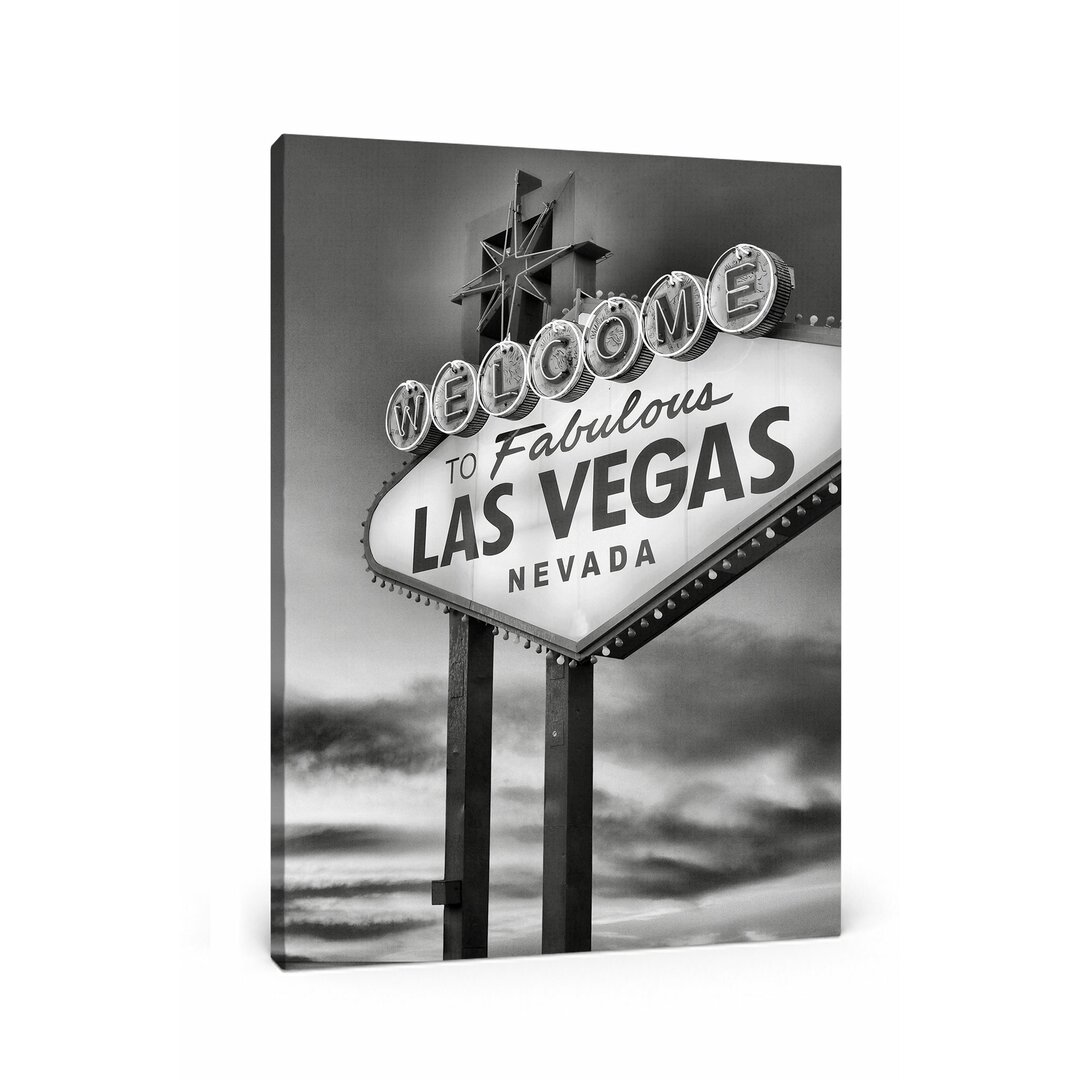 Leinwandbild Las Vegas Schild in der Dämmerung