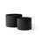 Nesting Coffee Tables Set Of 2, Black Round Modern Fluted Wooden Drum Accent Tables, 23.6", No Assembly Required For Living Room