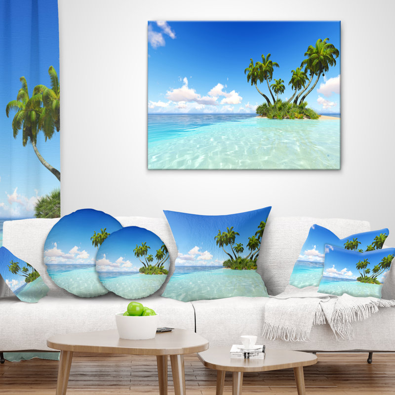 Housse et insert de coussin carré Corals Island, 18 po x 18 po
