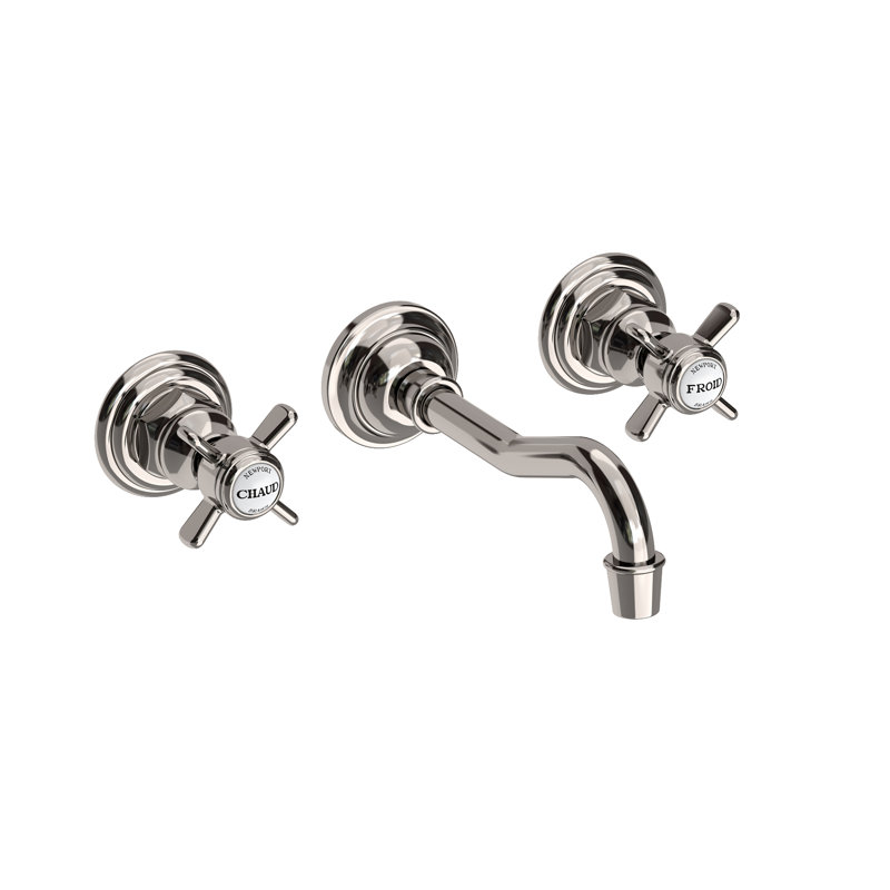 Fairfield Wall Mount Bathroom Faucet, Polished Nickel