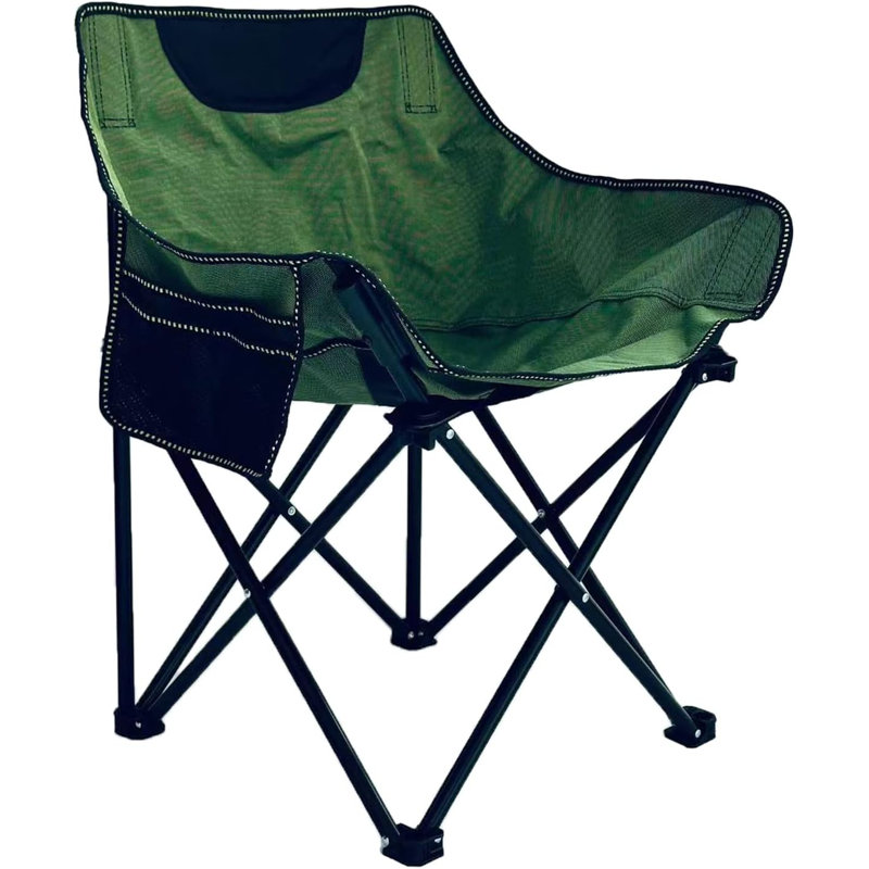 Chaise de camping pliante, Noir, Vert