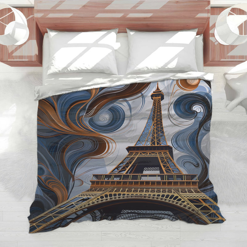 Eiffel Tower Bedding Architecture Comforter Modern, Twin Extra Long