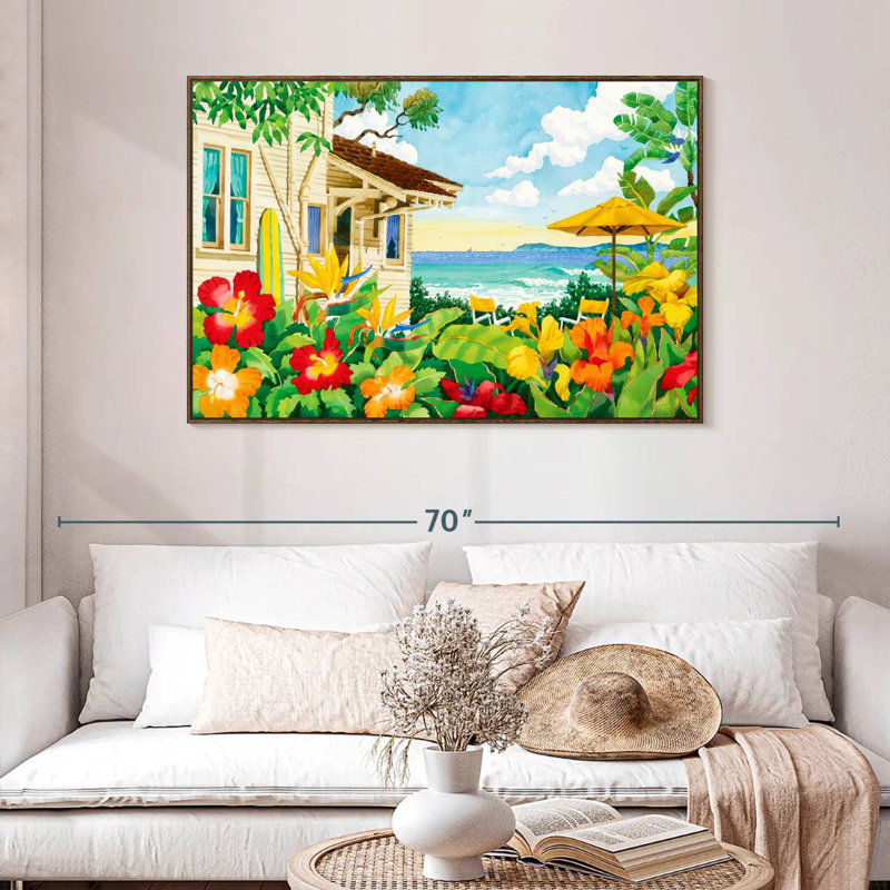 The Good Life, 46 po x 31 po, Cadre flottant noyer