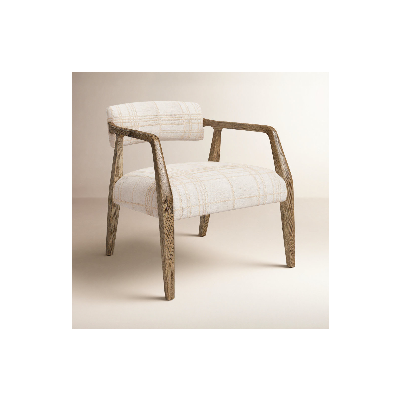 Berthe Armchair, Sheffield Ivory Grid Performance Weave