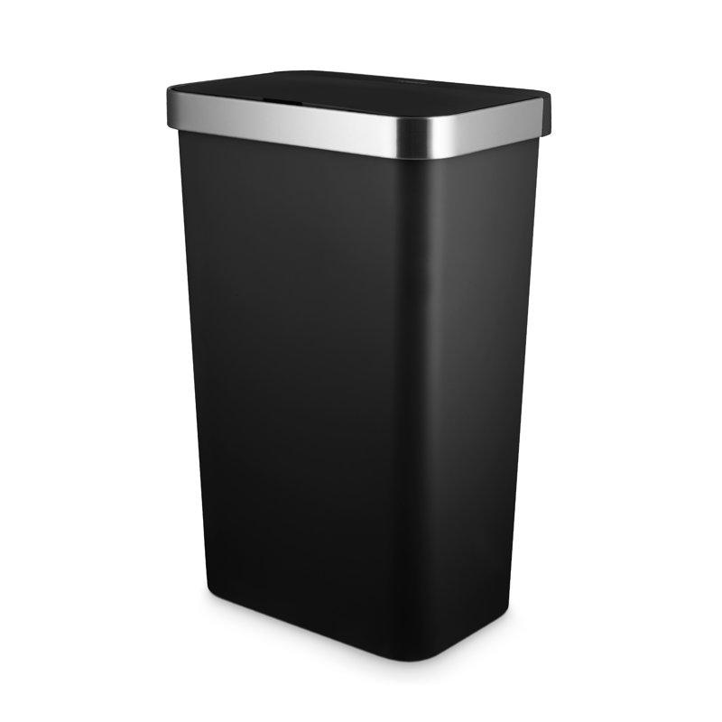 Stainless Steel 50 Litre Motion Sensor Recycling Bin, Black