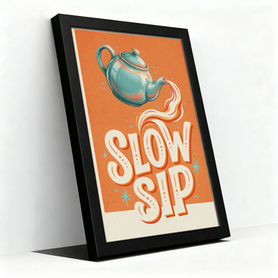 «Teal Tealot Versing Stream Over Slow Sip Lettrage», art mural sur toile
