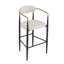 Ensemble de 2 tabourets de bar, tabourets de bar rembourrés avec dossier pour îlot de cuisine, similicuir en polyuréthane, pieds en fer noir, capacité de poids de 260 lb-74700204-74700194-74700192