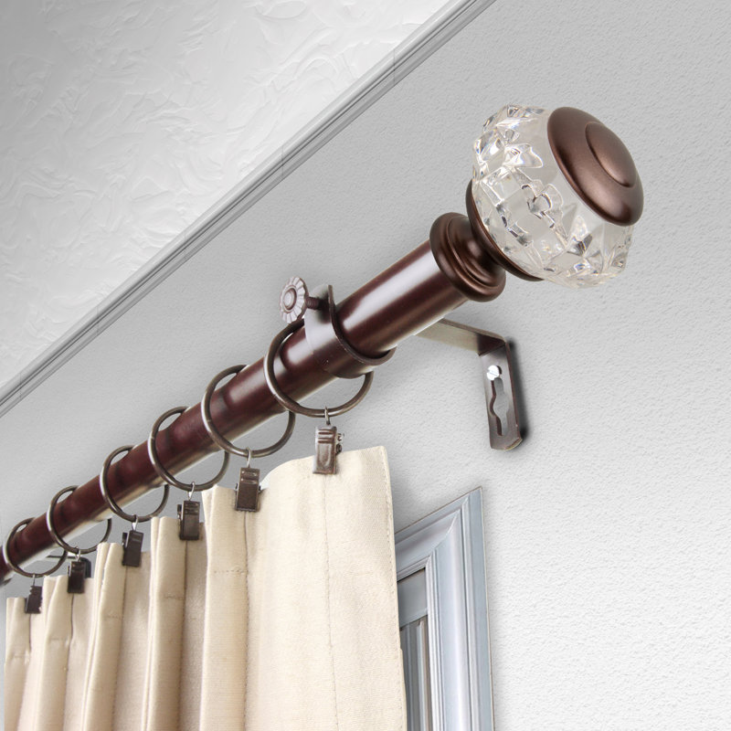 Tringle à rideaux simple réglable 1 po Matney, H 2,88 po x l 84 po x P 3,63 po, Bronze