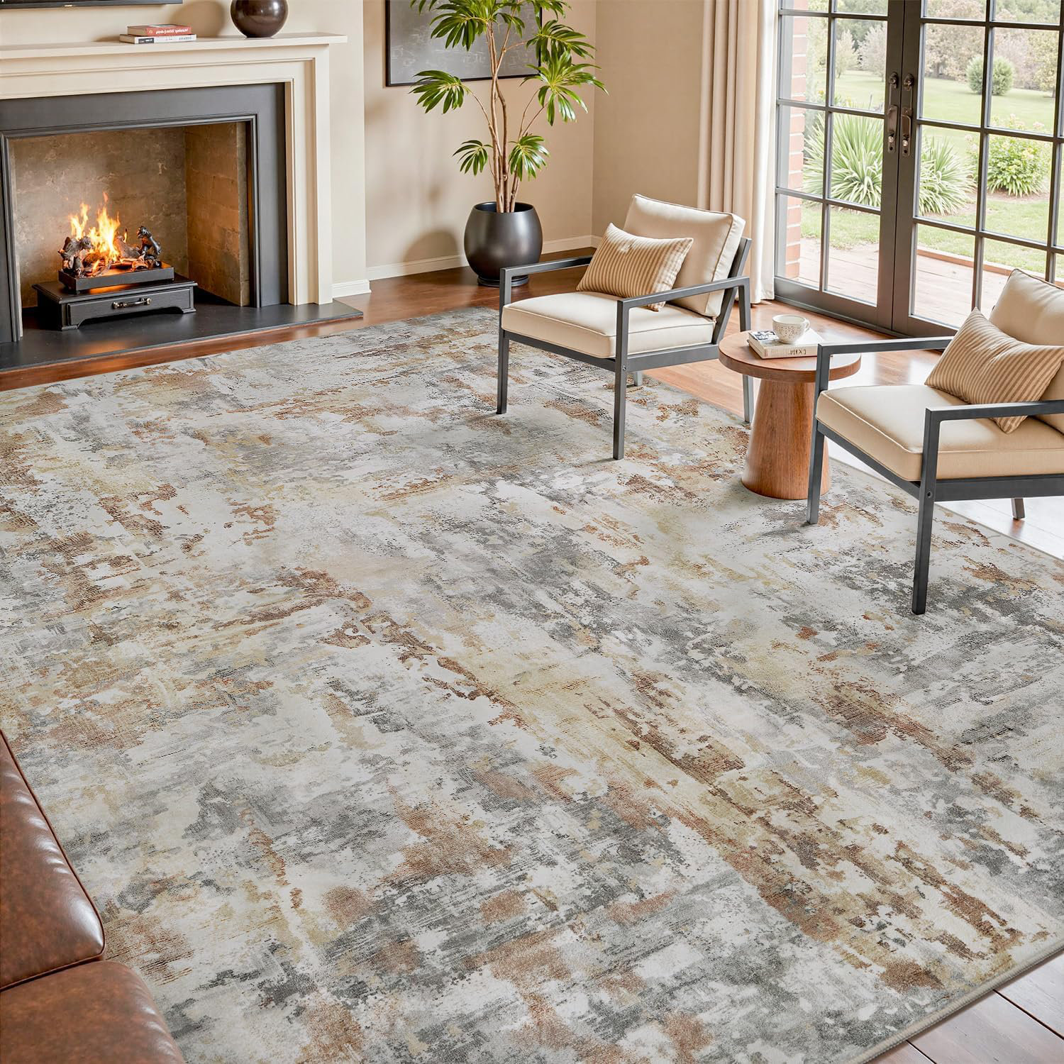 17 Stories Soft Modern Abstract Washable Area Rug | Wayfair