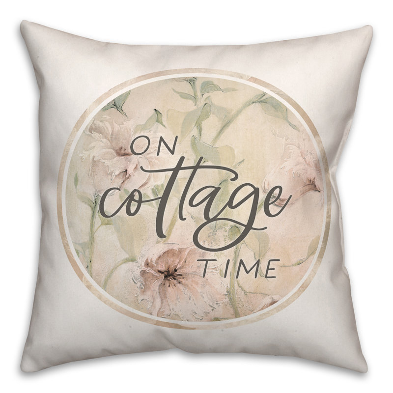 Floral Reversible Throw Pillow, 16" H x 16" W