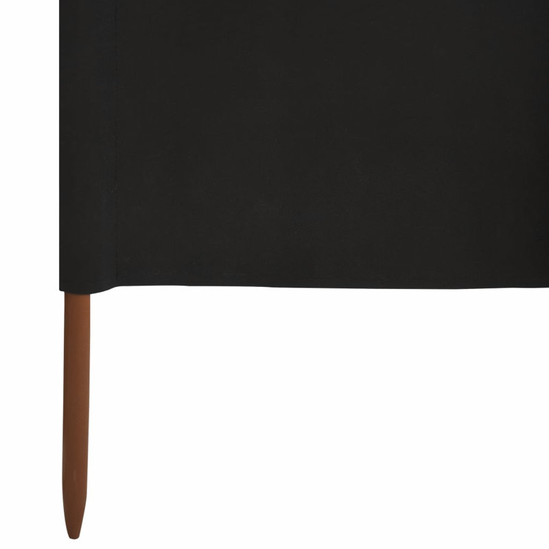 Kendry Solid Wood Folding Room Divider, 6, Black, 31.5cm H x 314.96cm W x 3cm D
