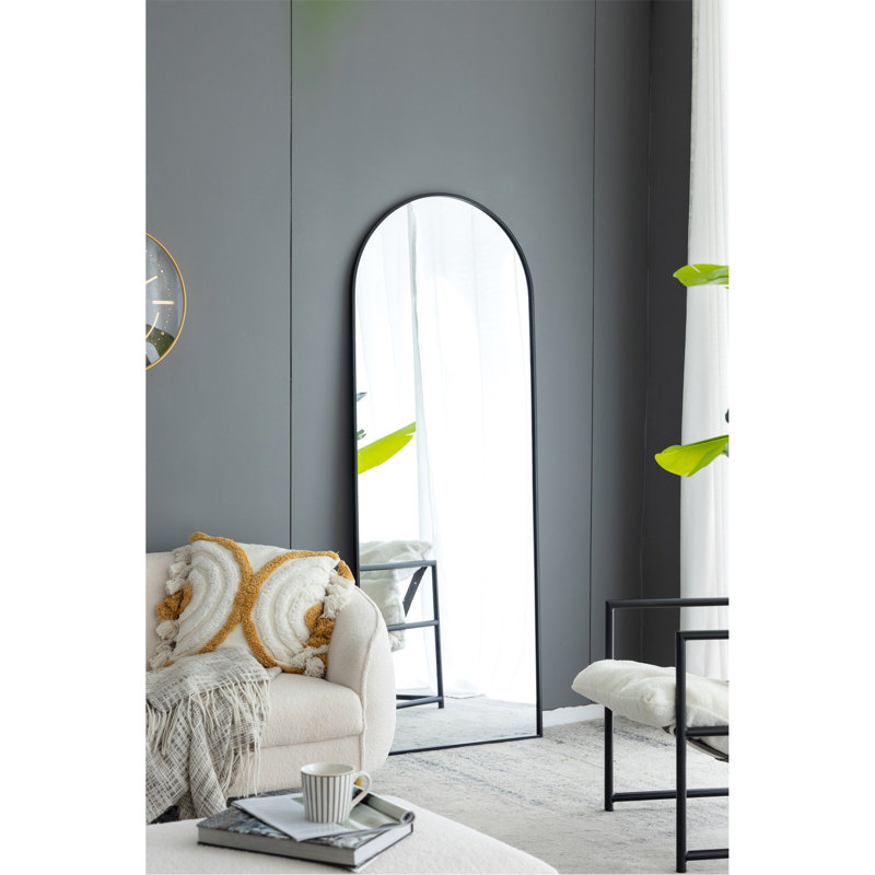Celine Arch Body Mirror, Black, 74" x 28"