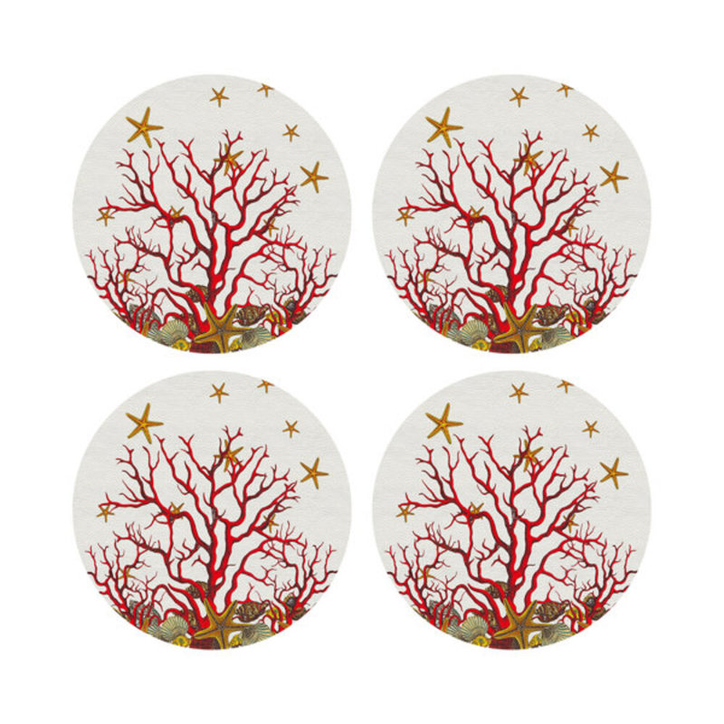 Napperon Coral Reef, Rouge et blanc