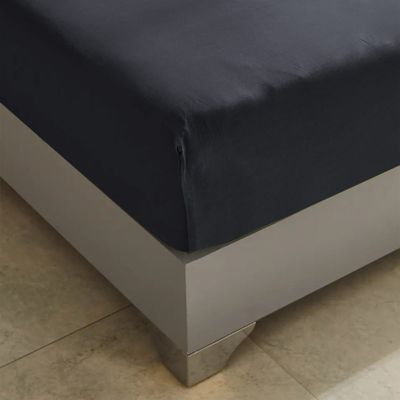 Lall Microfiber Brushed 25cm Deep Fitted Bed Sheet, Dark Grey, Super King (6')