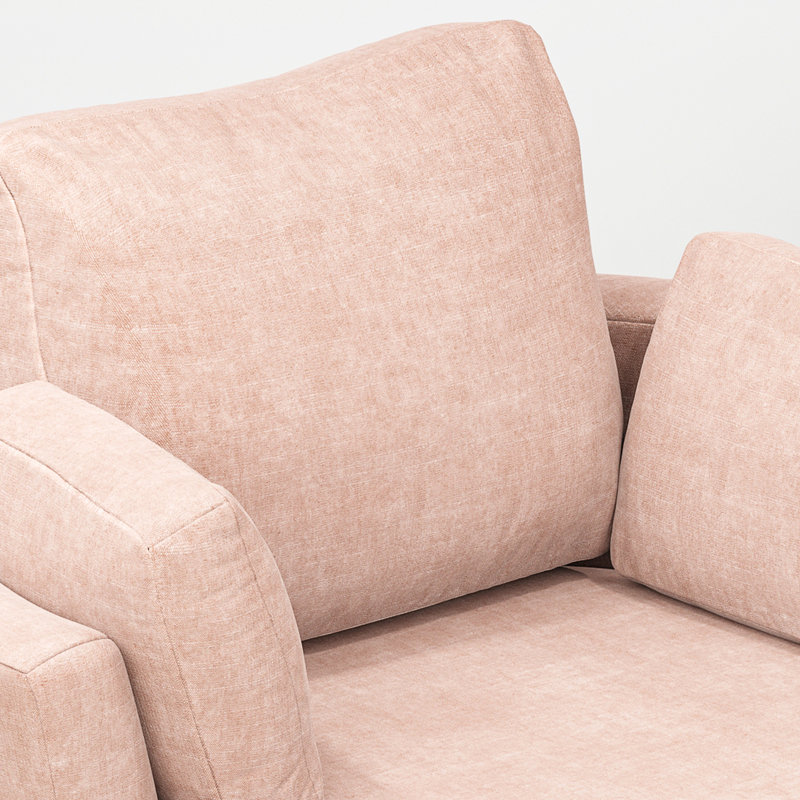 Fauteuil demi-tonneau pivotant de 42,1 po de largeur, Rose
