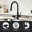 High-arc Pull-down Sprayer Kitchen Faucet With Built-in Glass Rinser-129258036