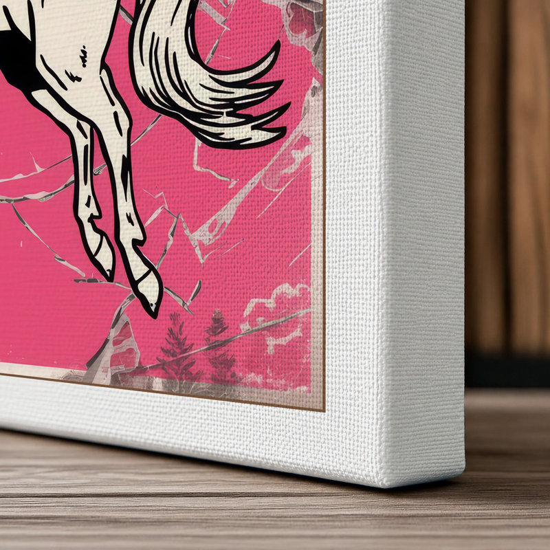 Pegasus in Flight Retro - Wrapped Canvas, 36x24 - 91.4 x 61.0 cm, White Border