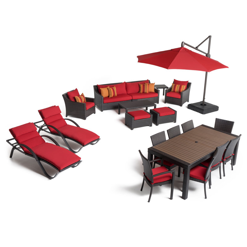 Deco Outdoor 20 - Piece Conversation Set, Canvas Jockey Red Sunbrella® Canvas