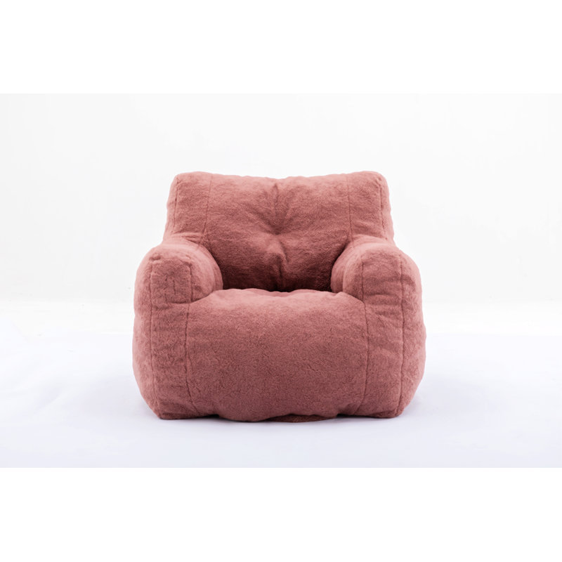 Almon Upholstered Armchair, Bean Paste Red Teddy Fabric