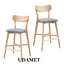 Ensemble de 2 chaises de bar en bois, tabourets à hauteur de comptoir avec dossier-110898519-110898521