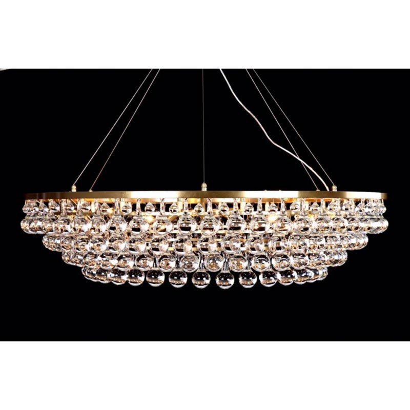 Lustre rond en acier clair, AAVM3613, H 12 po x l 36 po x P 36 po, AAVM3613