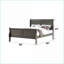 Ensemble de chambre à coucher, lit-bateau 2 pièces gris foncé Eastern King & amp; Table de chevet | Gris | Lits-bateau