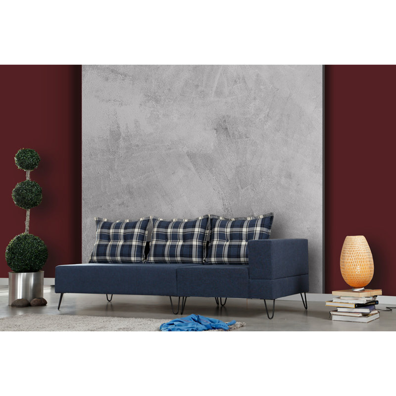 Canapé rembourré 78,7 po Gennadius, Polyester à 100 % bleu foncé