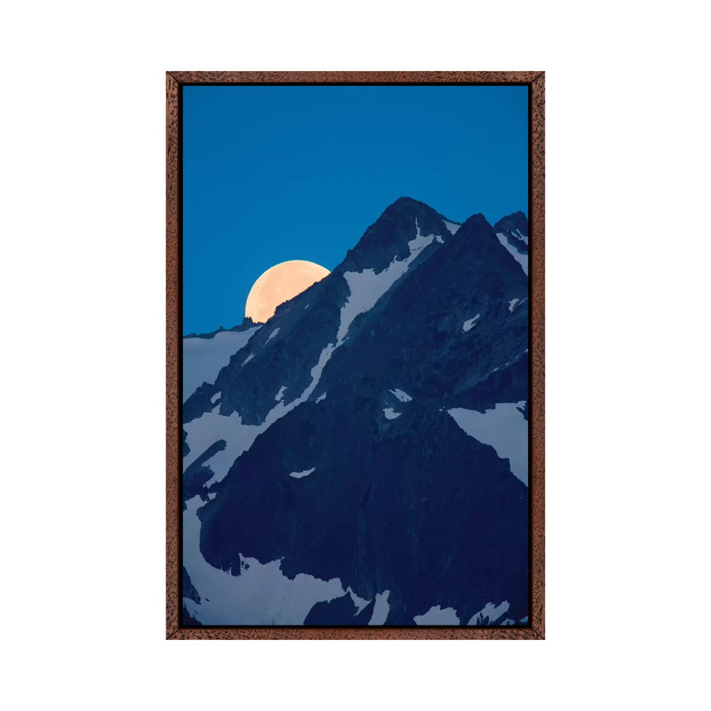 Olympic Moonset II by Dennis Frates - Print on Canvas, 66.04cm H x 45.72cm W x 3.81cm D, Classic Brown Wood Framed