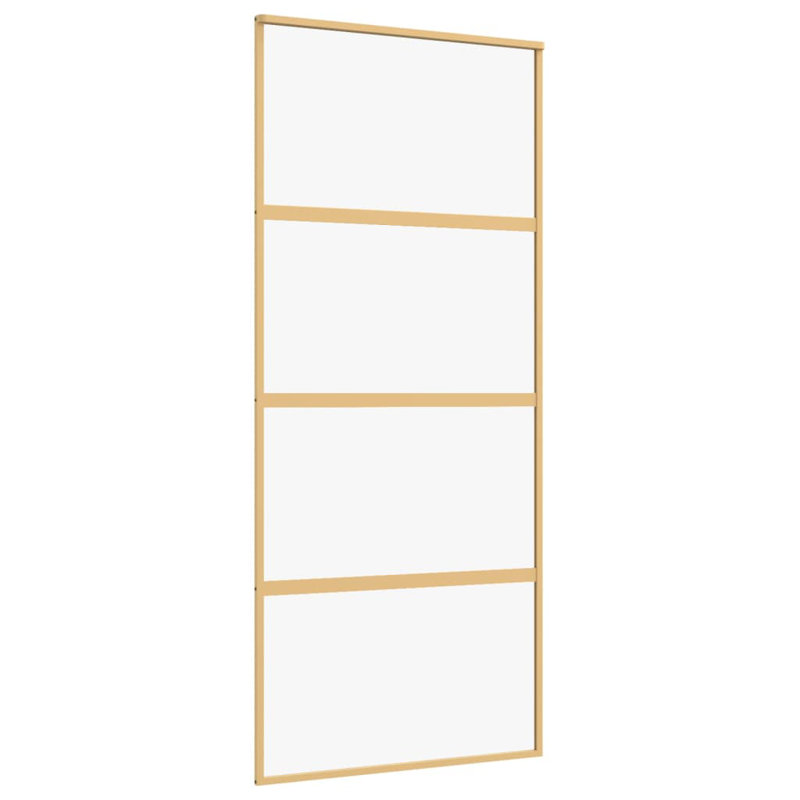 Muthiani Glass Sliding Door, 205cm H x 90cm W x 4 cm D, Gold