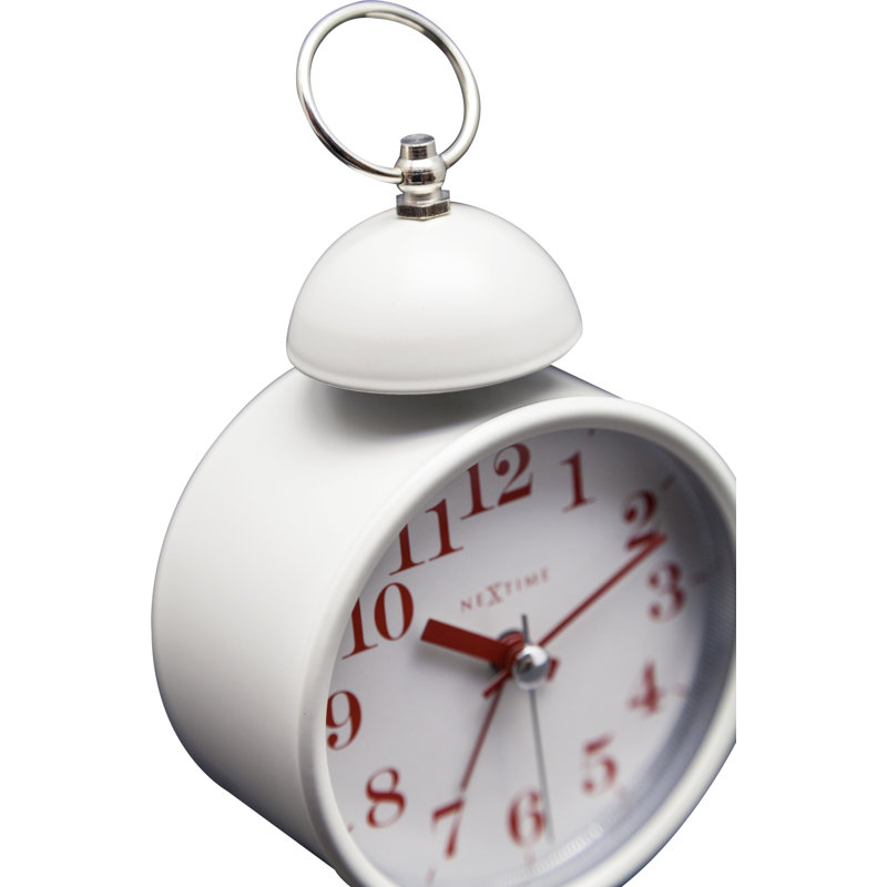 Horloge de table single bell alarm, Blanc