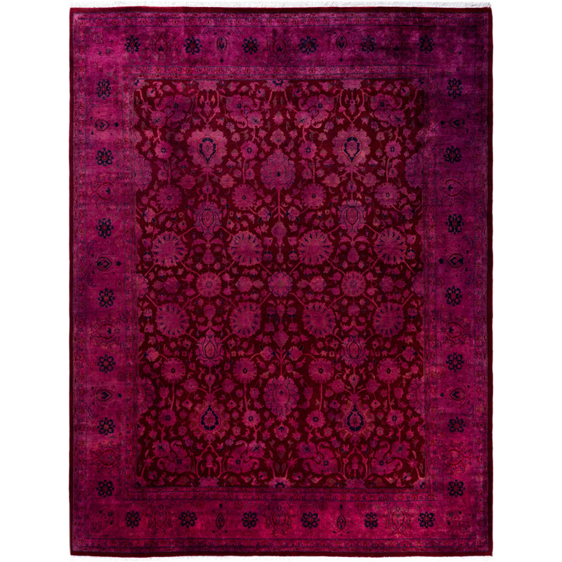 Tapis mauve en laine noué à la main Clough 8 pi 0 po x 10 pi 0 po Clough