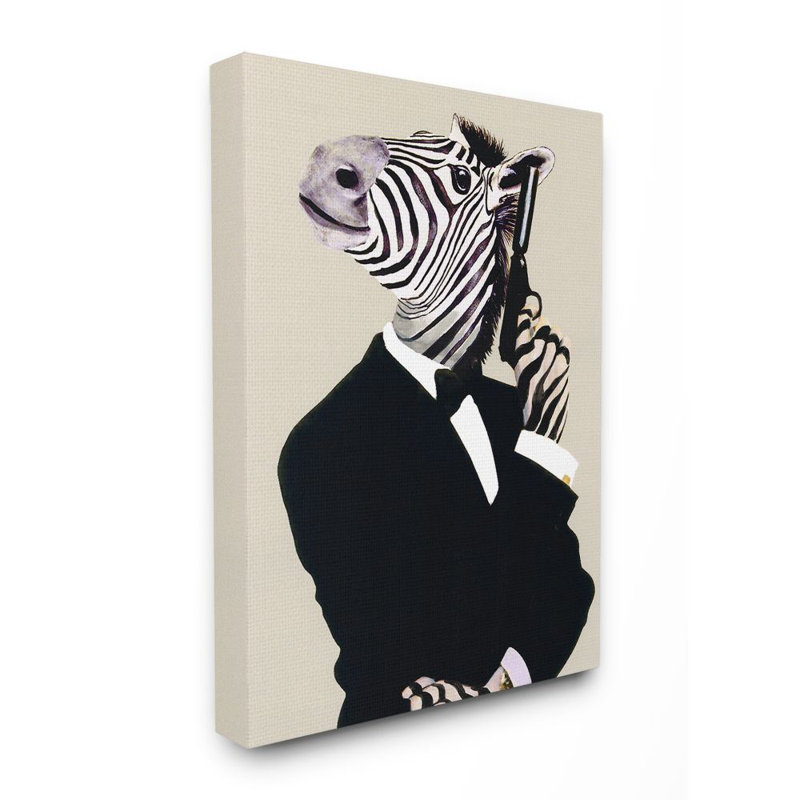 Art sur toile Aslak, agent secret, James Bond, H 40 po x l 30 po x P 1,5 po, Toile tendue