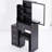 Black Vanity Table With Cushioned Stool & Sliding Mirror, Multi-Layer Storage For Small Bedrooms, American Design Style Compact Seat, Extra Large Multi-Layered Narrow Bedroom Space-986506677