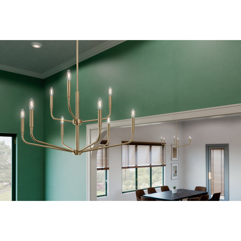 9 - Light Steel Dimmable Classic / Traditional Chandelier, Bronze