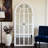 71" H x 31" W Solid Wood Window Pane Arch Full Length Mirror -1997694166