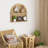 Handcrafted Boho Rattan Wall Shelf - 2-Tier Arched Floating Shelf, Rustic Farmhouse Decor, Natural Wicker And Pine Wood, Wall Mounted Display For Nursery, Living Room Or Office-495234389