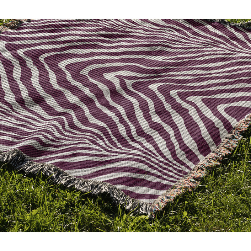 Jeté en mélange de coton à imprimé animal Zoe, L 60 po x l 60 po, Mauve