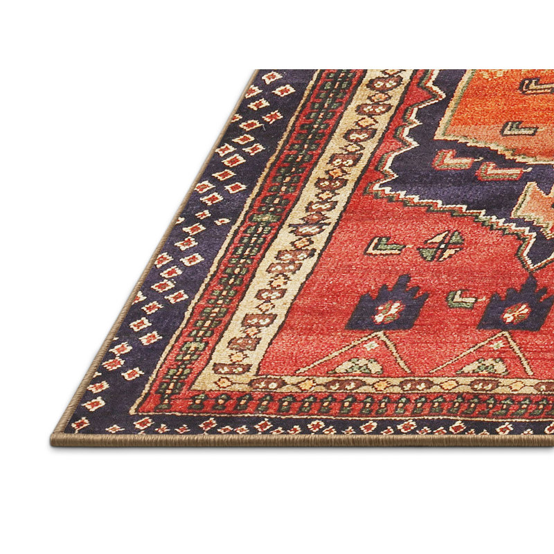 Tapis oriental orange / bleu, Rectangle 7 pi x 10 pi