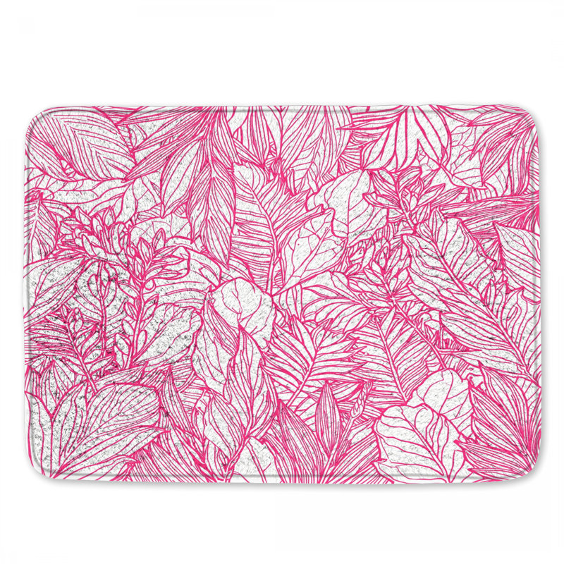 Tapis de bain rose, L 24 po x L 17 po
