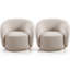Ensemble de chaises pivotantes rembourrées 33 po pour une personne, convient aux salons et aux chambres à coucher (ensemble de 2)-2005088081