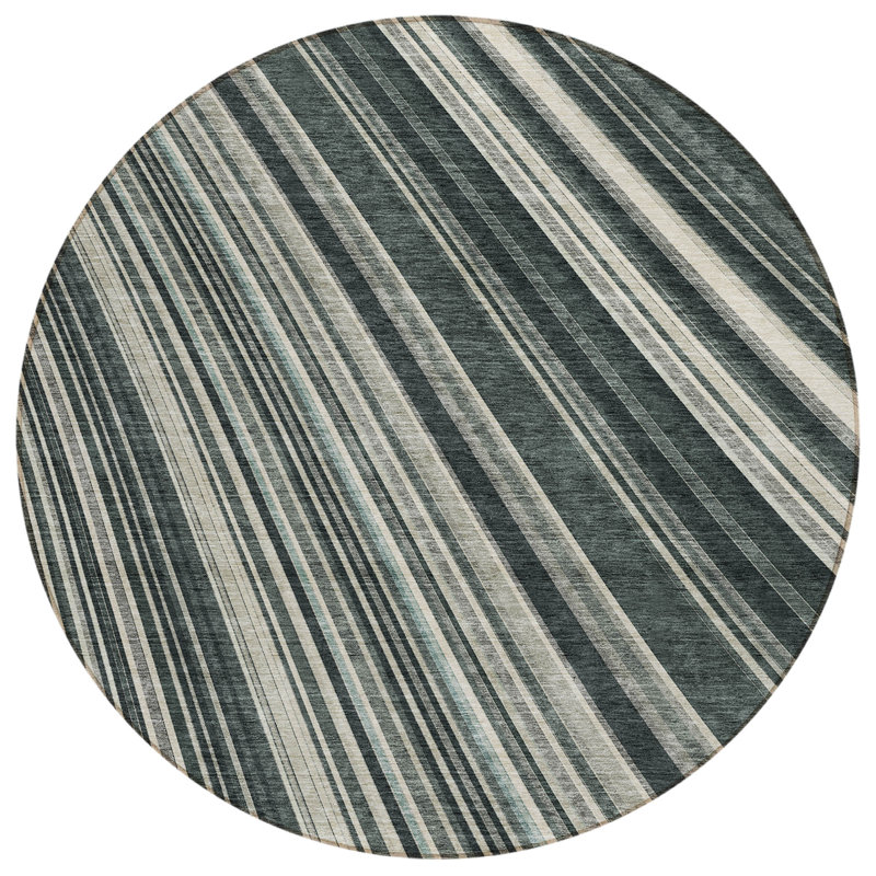 Tapis intérieur lavable rayé 8 pi