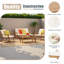 Ensemble de conversation d'extérieur 4 places en bois d'acacia_ Causeuse et table basse et 2 fauteuils club-565635008